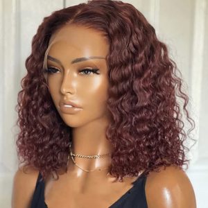 14 inches full frontal water wave Burgundy